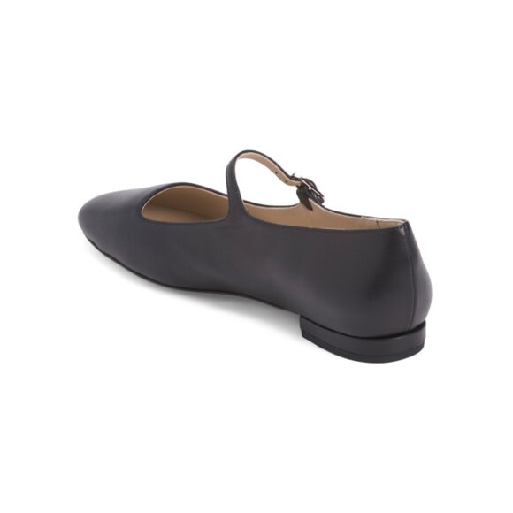 THEORY Black Made In Italy Leather Mary Jane Ballerina Flats - Picture 2 of 2